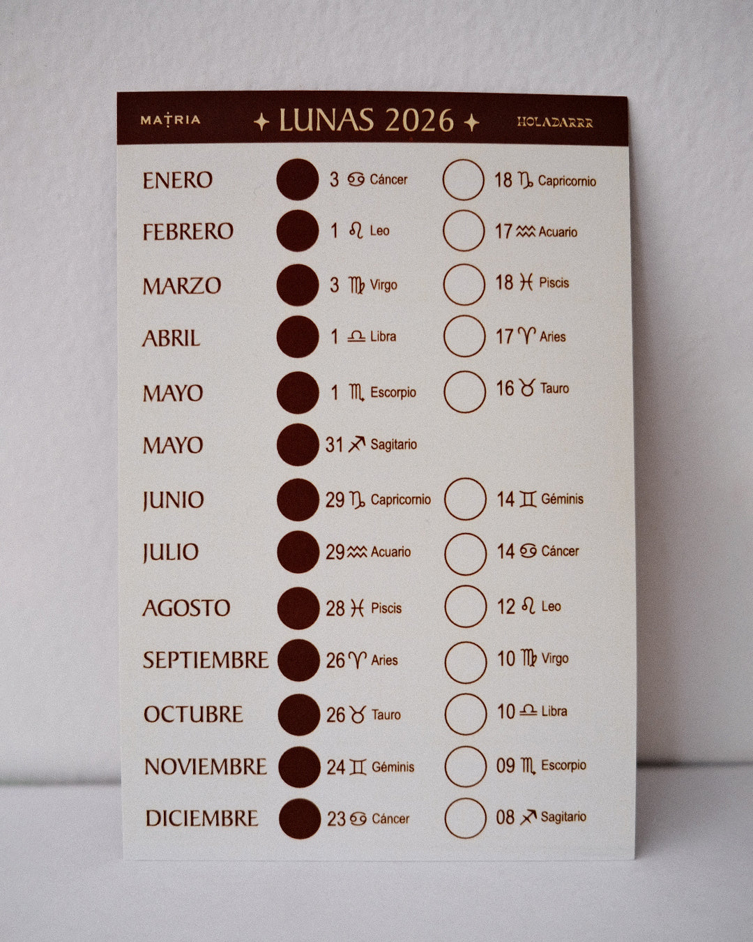 Calendario Lunar 2026
